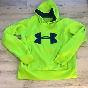 Under Armour hoodie neon green royal blue size S